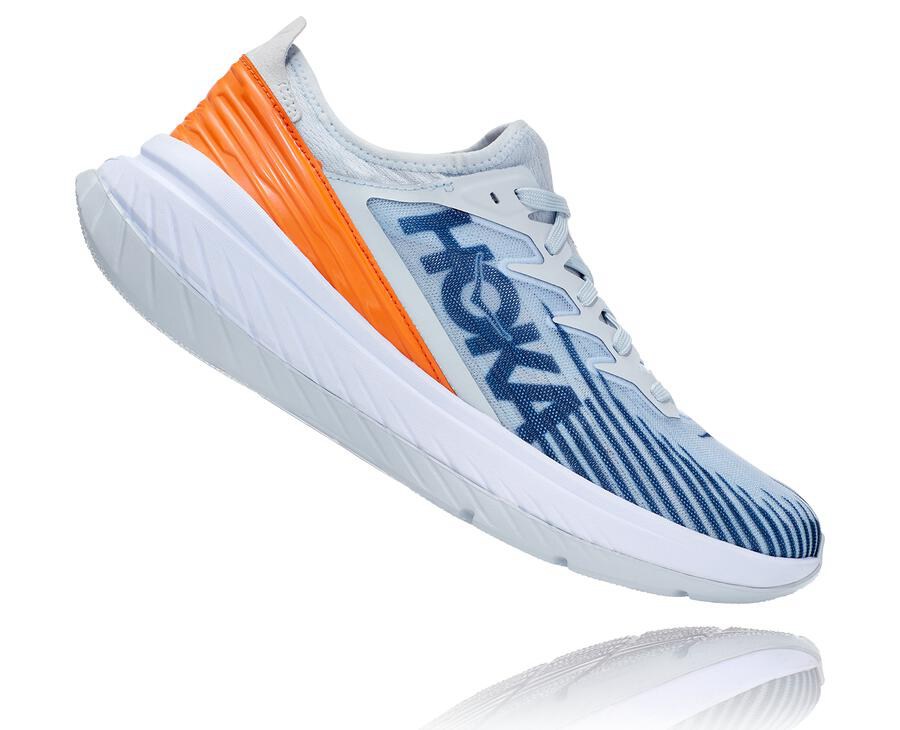 Hoka Australia One One Carbon X-SPE - Mens Running Shoes White/Blue - UBVRJ-2089